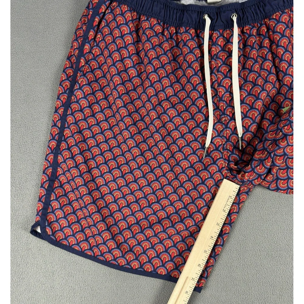 Fair Harbor Shorts Mens 2XL Red The Anchor Geometric‎ Abstract Compression Lined